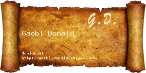 Gaebl Donald névjegykártya